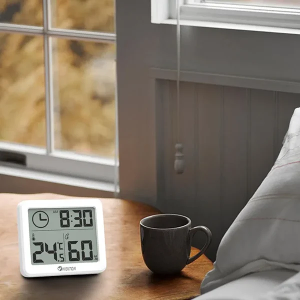 Digital Clock Desk Clock with Temperature Humidity Wall Clocks for Home Kitchen Office Desk Decorations NIDITON - Image 2