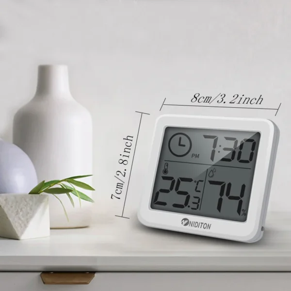 Digital Clock Desk Clock with Temperature Humidity Wall Clocks for Home Kitchen Office Desk Decorations NIDITON - Image 5